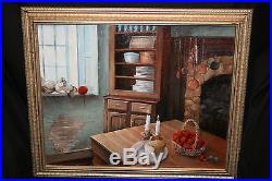 Cat And Mouse Kitchen Wood Stove On Canvas Oil Painting Original Art