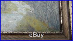 CHARLES COOKE 1918c ORIGINAL OIL PAINTING ON CANVAS SHOWS WINTER SCENE, SIGNED