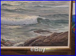 CHARLES VICKERY Original Oil Painting on Canvas Seascape Ocean 28x38 Large