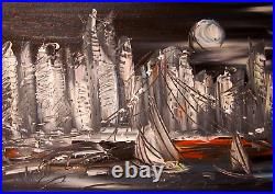 CITYSCAPE Abstract Pop Art Painting Original Oil On Canvas Gallery Artist