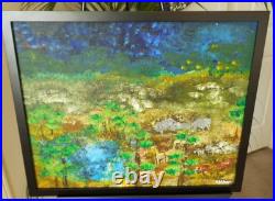 (CL 5) PAINTING ORIGINAL ACRYLIC ON CANVAS PANEL 16X20 Hidden Animals