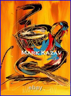 COFFEE ROOM BY MARK KAZAV ORIGINAL OIL PAINTING ABSTRACT MODERN ART WEG4fHUH9