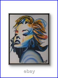 COLOURFUL PORTRAIT WOMAN 16x20 ABSTRACT POP ART CANVAS PAINTING MODERN DESIGN