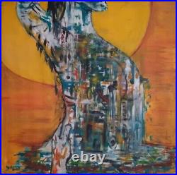 CUBAN CONTEMPORARY ART ABSTRACT/EXPRESSIONISM OIL/CANVAS 39 x 39 RENE FERRER
