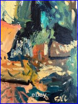 Cafe Terrace At Night Cubism Cityscape Oil Painting Abstract Art on Canvas 16x20