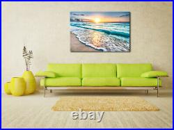 Canvas Wall Art Print Painting Picture Home Decor Sea Beach Landscape Blue Large
