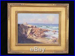 Carmel California Seascape Original CALVIN LIANG Framed Oil Painting on Canvas