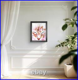 Cat Vibrant Abstract Expressionism Canvas Painting