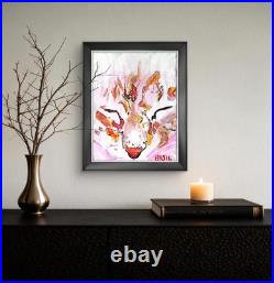 Cat Vibrant Abstract Expressionism Canvas Painting