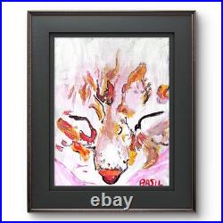 Cat Vibrant Abstract Expressionism Canvas Painting