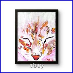 Cat Vibrant Abstract Expressionism Canvas Painting