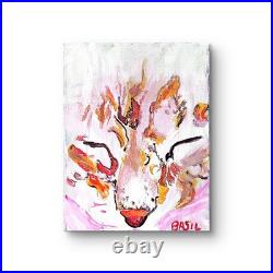 Cat Vibrant Abstract Expressionism Canvas Painting