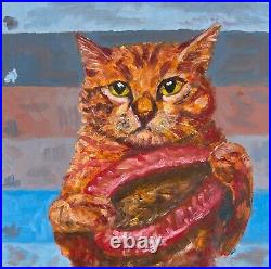 Cat portrait. Oil on canvas. Original. Oil paintings on canvas. Gallery wall art