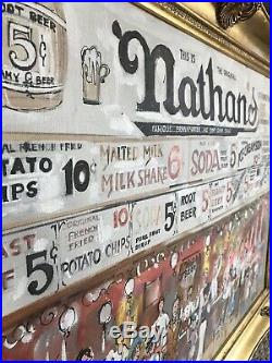 Charles Cobelle Original Oil Painting On Canvas Signed Nathans Famous Hot Dog