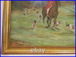 Charles Hepner Oil Painting 1952 Landscape Fox Hunting Berks County PA