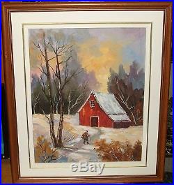 Charles Tatossian Garo Quebec Winter Scene Original Oil On Canvas Painting