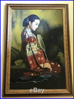 Chinese Asian Lady Large Original Oil Painting on Canvas With Frame-High Quality