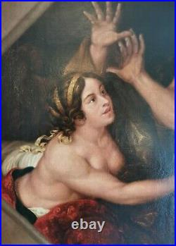Cignani Italian Renaissance St Joseph Lady 1700s Old Master Antique Oil Painting