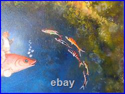 Collectible Haitian Art Painting Famous Andre Blaise Fishes Reefs Haiti 15x15