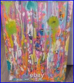 Collectible Original Abstract Oil Wall Painting On Canvas 24Hx18L