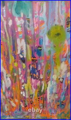 Collectible Original Abstract Oil Wall Painting On Canvas 24Hx18L