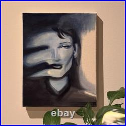 Contemporary original portrait painting on canvas, surrealism one-of a-kind Art