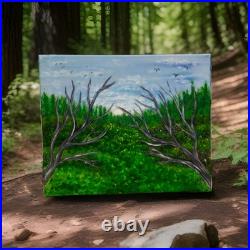 Country Landscape Painting on Canvas Original Art One Of Kind Painting Signed