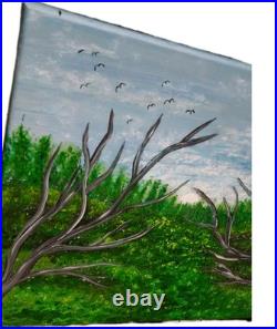 Country Landscape Painting on Canvas Original Art One Of Kind Painting Signed