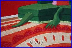 Crocodile Couch Acrylic On Canvas 12 x 9 in. Original Surreal Painting