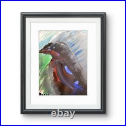 Crow Study #5 Original Expressionism Acrylic Abstract Gallery Paper Painting