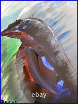 Crow Study #5 Original Expressionism Acrylic Abstract Gallery Paper Painting