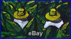 Cuban Artist/Pedro Rivero/Original acrylic on canvas/ Figure Coffee Farmers