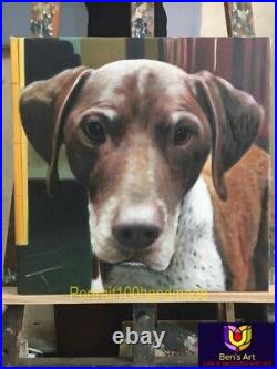 Custom DOG portrait oil painting on canvas 16x12 Inches