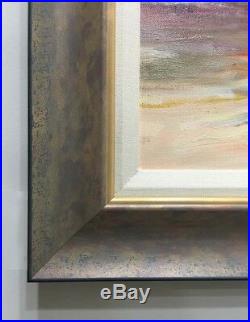 D. S. Kim Shoreline Splendor, Original Oil on Canvas, 37x47 Framed Ocean Scene