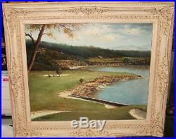 D'angelo Pebble Beach Golf Course Landscape Original Oil On Canvas Painting