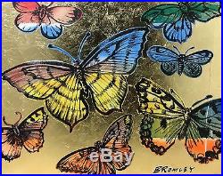 DAVID BROMLEY Butterflies Original Polymer & Gold Leaf on Canvas 120cm x 150cm