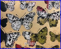 DAVID BROMLEY Butterflies Original Polymer & Gold Leaf on Canvas 120cm x 150cm
