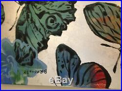 DAVID BROMLEY Butterflies Original Polymer & Silver Leaf on Canvas 152 x 76cm