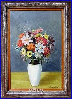 DORIS EMRICK LEE Signed c. 1945-50 Original Oil on Canvas Painting Bouquet