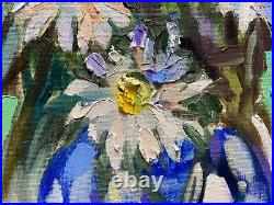 Daisies lilies oil painting ORIGINAL art Flower floral Daisy lily artwork 16x20