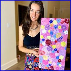 Daisy Painting Floral ORIGINAL Art Impasto Oil Painting Roses Art on Canvas Art