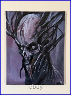 Dark Fantasy Skull Original Gothic Demon Painting Wall Decor 16x20