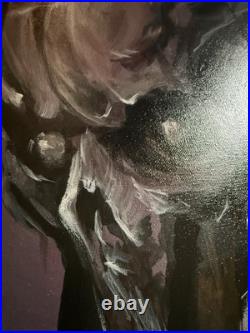 Dark Fantasy Skull Original Gothic Demon Painting Wall Decor 16x20