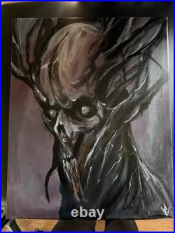 Dark Fantasy Skull Original Gothic Demon Painting Wall Decor 16x20