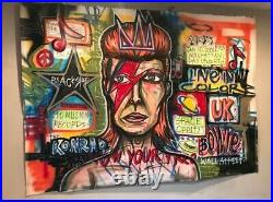 David Bowie Ziggie Stardust Original Canvas 8ft Long! Graf/banksy/brainwash