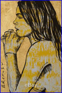 David Bromley 1960 Fine Original Acrylic Painting on Canvas Nude in Profile SFAA