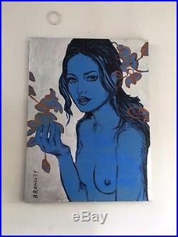 David Bromley Original Lisa Silver Leaf Painting On Canvas 90cm x 120cm
