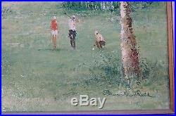 David Roth Original Oil Painting on Canvas Signed Golfing Golf Course