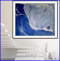 Deep Blue Sea I Original Acrylic on Canvas, Signed, 60x71 3/4