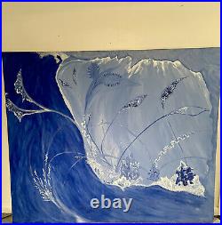 Deep Blue Sea I Original Acrylic on Canvas, Signed, 60x71 3/4
